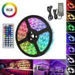 SWANEW - RUBAN LED ENSEMBLE DE BANDE LED BANDE LED RGB 5050 SMD, BANDE LED, LED NON ÉTANCHE (IP20), 1M 60 LED AVEC TÉLÉCOMMANDE 44 BOUTONS - RGB