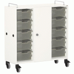 ARMOIRE BASSE SHIFT+ LANDSCAPE MÉLA. 9 CASES - 1 PORTE - BLANC - NOIR - MANUTAN COLLECTIVITÉS