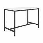 TABLE HAUTE SWAP L160 X H 110 X P 80 CM BLANC PIEDS MÉTAL ANTHRACITE