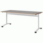 TABLE MALIBU 180X80 T6 DL STRA ALAISÉ BÉTON F186/BLC 9016