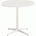 TABLE TAMARIS 80 X 80 PL.BLANC/BLANC PIET.BLANC/ARGENT - CLEN