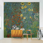 PAPIER PEINT INTISSÉ - GUSTAV KLIMT - GARDEN SUNFLOWERS - MURAL CARRÉ DIMENSION HXL: 336CM X 336CM