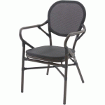 CHAISE DE BISTROT TANGO EN TEXTILE MESH - WENGÉ-NOIR - VEBA