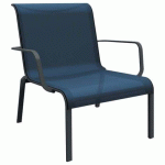 FAUTEUIL LOUNGE CAURO TPEP/ALU - BLEU/GRAPHITE - PROLOISIRS