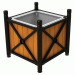 JARDINIÈRE AC/BOIS PROVINCE CITY 80X80 BAC CHÊNE/NOIR 9005 - PROCITY