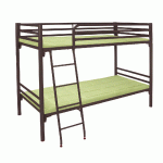 LIT SUPERPOSÉ MÉTAL ALBA 90X200CM SOMMIER À LATTES COLORIS BRUN GIVRÉ - MANUTAN COLLECTIVITÉS