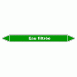 LOT DE 3 - MARQUEUR DE TUYAUTERIE - EAU FILTRÉE - VINYLE LAMINÉ - NFX 08-105 355 X 37 MM