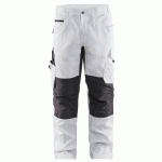 PANTALON DE TRAVAIL PEINTRE STRETCH BLANC/GRIS FONCÉ TAILLE 46C - BLAKLADER