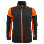 PRINTER PRIME PRIME SWEATSHIRT FULLZIP FEMMES NOIR/ORANGE - TAILLE XL