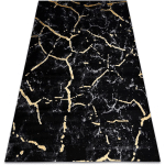 TAPIS GLOSS MODERNE 410A 86 MARBRE, CALCUL, ÉLÉGANT, GLAMOUR NOIR / OR BLACK 80X150 CM