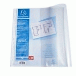 SACHET DE 10 POCHETTES PERFORÉES POLYPROPYLÈNE LISSE HAUTE QUALITÉ 9/100E - A3 HORIZONTAL - CRISTAL - LOT DE 5