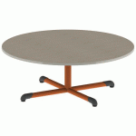 TABLE BANDANA ROND Ø120 T1 PC STR POLY ÉRABLE G. BEIG/PAPAYE - MOBIDECOR