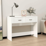 VIDAXL - TABLE CONSOLE BLANC BRILLANT 100X39X75 CM BOIS D'INGÉNIERIE