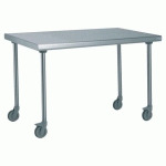 TABLE INOX CENTRALE SUR ROUES LONGUEUR 1600 MM