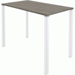 TABLE LOUNGE 4 PIEDS L140 X P80 X H105 CHÊNE GRIS / BLANC