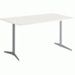 TABLE TAMARIS 120 X 80 PL.BLANC/BLANC PIET.ARGENT/BLANC - CLEN