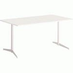 TABLE TAMARIS 180 X 80 PL.BLANC/BLANC PIET.SABLE/BLANC