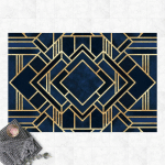 MICASIA - TAPIS EN VINYLE - ELISABETH FREDRIKSSON - ART DECO GOLD - PAYSAGE 2:3 DIMENSION HXL: 40CM X 60CM