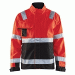 VESTE HAUTE VISIBILITÉ ROUGE FLUORESCENT/NOIR TAILLE M - BLAKLADER