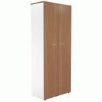 ARMOIRE HAUTE PORTES BATTANTES NOYER CORPS BLANC ESSENZZA H 217 CM