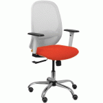 CHAISE DE BUREAU CILANCO BRAS RÉGLABLE CHROMÉ-ORANGE FONCÉ - PIQUERAS Y CRESPO