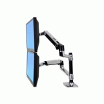 ERGOTRON LX SERIES DUAL STACKING ARM 61 CM (24") BUREAU ARGENT