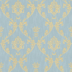 PAPIER PEINT BAROQUE TAPISSERIE BAROQUE PAPIER PEINT INTISSÉ BLEU GRIS VERT - 10,05 X 0,53 M - BRICOFLOR