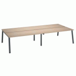 PÔLE DE 4 BUREAUX ECLA CHÊNE CLAIR L 180 X P 80 CM PIÈTEMENT MÉTAL ANTHRACITE
