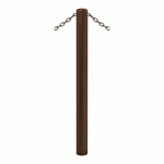 POTELET CARREFOUR Ø76 MM CHAINES 2 ANNEAUX ZINC MARRON 8017 - PROCITY