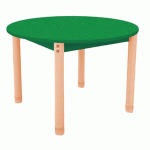 TABLE CLASSIK RONDE RÉGLABLE T3 À T4 - VERT/HÊTRE - MANUTAN COLLECTIVITÉS