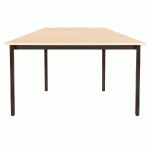 TABLE MODULAIRE DOMINO TRAPEZE - L. 120 X P. 60 CM - PLATEAU ERABLE - PIEDS NOIRS