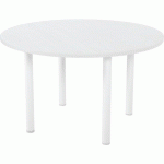 TABLE RONDE AZARI Ø120 4 PIEDS BLANC/BLANC - SIMMOB