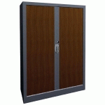 ARMOIRE À RIDEAUX CLASSIQUE L. 80 CM H.135CM CHÊNE CLAIR/ALU - ACIAL