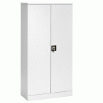 ARMOIRE PORTES BATTANTES UNION G. H 180 X L 91,6 X P 42,2 CM CORPS BLANC PORTES BLANCHES
