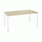 BUREAU DROIT SQUADRAL L 160 X P 80 CM CHÊNE PIÈTEMENT MÉTAL BLANC