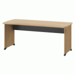 BUREAUX DROITS QUARTA PLUS L 180 X P 80 CM CHÊNE AMBRÉ PIÈTEMENT PLEIN BOIS