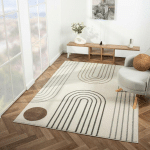 DEZENCO - 120X170 - TAPIS SALON RERAND ECRU 120X170 OEKO TEX® EN POLYPROPYLÈNE DOUX ET SOYEUX - ECRU