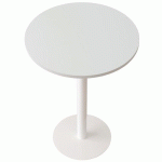 GUÉRIDON EASY OFFICE HAUT PIED MÉTAL Ø 80 CM PLATEAU BLANC