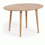 TABLE EXTENSIBLE OQUI OVALE PLACAGE DE CHÊNE ET PIEDS EN BOIS Ø 120 (200) X 90 CM - MARRON - KAVE HOME