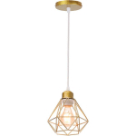 LAMPE SUSPENSION VINTAGE E27 SUSPENSION LUMINAIRE INDUSTRIELLE Ø16CM LAMPE CAGE ÉCLAIRAGE DE PLAFOND ABAT-JOUR EN MÉTAL POUR RESTAURANT BAR SALON OR