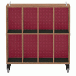 MEUBLE BAS SHIFT+ LANDSCAPE MÉLA POUR CARTABLES 8 CASES - NOYER - ROUGE SANG - MANUTAN COLLECTIVITÉS