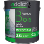 PEINTURE BOIS 2.5 LITRES BLANC ADDICT BLANC