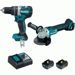 PERCEUSE VISSEUSE + MEULEUSE SANS FIL - 18V LI-ION - DLX2210TJ1 MAKITA