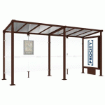 ABRI BUS MILAN 5 M 1 CAISSON 1 BARDAGE LAT. MARRON 8017 - PROCITY