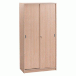 ARMOIRE HARMONIE / EXCELLENS H 180 X L 90 X P 44 CM CORPS ET PORTES COULISSANTES CHÊNE CLAIR