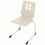 CHAISE COQUE DAMIER PIÈTEMENT LUGE ACIER - BLANC PASTEL/BLANC - RODET