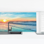 CRÉDENCE ADHÉSIVE - ROMANTIC SUNSET BY THE SEA DIMENSION HXL: 40CM X 140CM MATÉRIEL: PREMIUM