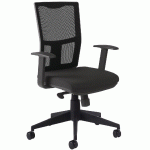 FAUTEUIL DE BUREAU RITZ ACCOUDOIRS FIXES ASSISE TISSU COLORIS NOIR - MANUTAN COLLECTIVITÉS
