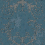 PAPIER PEINT BLEU - PAPIER PEINT BAROQUE - 10,05 X 0,53 M - BRICOFLOR