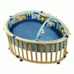 PARC EN BOIS OVAL + ANNEAU DE DENTITION